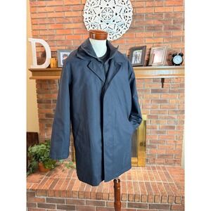 Chaps Mens Navy Commuter Overcoat Removable Wool Liner Quilted Jacket 42R